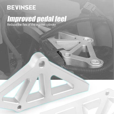 Bevinsee Brake Master Cylinder Brace Compatible with Tesla Model 3 LHD RWD AWD 2017-2023 Silver in Kuwait