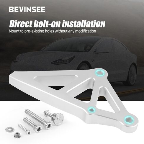 Bevinsee Brake Master Cylinder Brace Compatible with Tesla Model 3 LHD RWD AWD 2017-2023 Silver in Kuwait