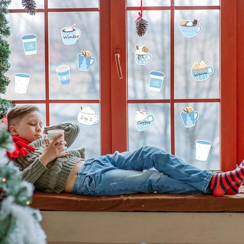 ANGOLIO Winter Coffee Cup Sticky Notes - 30 Pack Coffee Cup Self-Stick Note Pads Winter Holiday Latte Lover Writing Memo Notes Office School Classroom Rewards Gift for Kids Adults Student Party Favors in Saudi Arabia