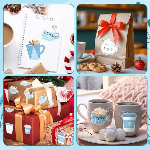 ANGOLIO Winter Coffee Cup Sticky Notes - 30 Pack Coffee Cup Self-Stick Note Pads Winter Holiday Latte Lover Writing Memo Notes Office School Classroom Rewards Gift for Kids Adults Student Party Favors in Saudi Arabia