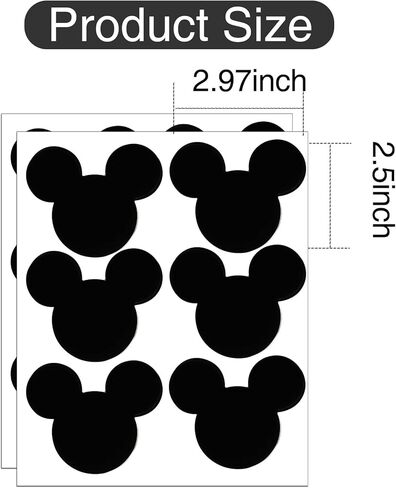 120pcs Cartoon Mouse Head Stickers 2.5 x 2.05Inch Vinyl Chalkboard Sticker,PVC Blackboard Wall Decals for Decorations Gift,Cup Tags,Party,Cute Animal Wall Art Easy Removable in Kuwait