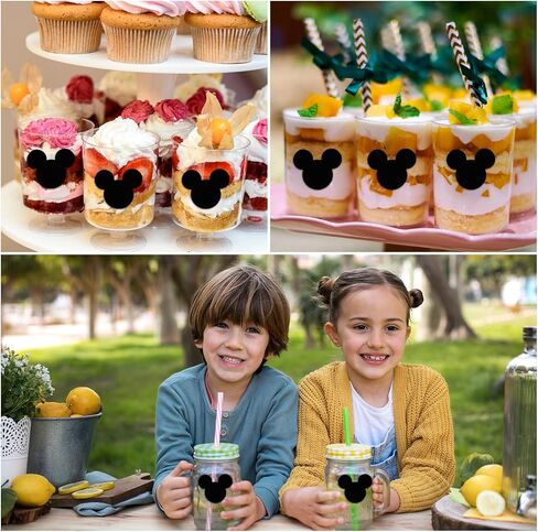 120pcs Cartoon Mouse Head Stickers 2.5 x 2.05Inch Vinyl Chalkboard Sticker,PVC Blackboard Wall Decals for Decorations Gift,Cup Tags,Party,Cute Animal Wall Art Easy Removable in Kuwait