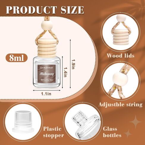 Hanging Car Air Freshener 6 Pack, Long Lasting Air Freshener Car Accessories for Women, Natural Plant Essential Oil Fragrance Diffuser, Cute Automotive Scents Decor Christmas Gift Unisex in Kuwait