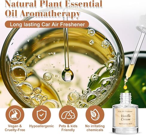 Hanging Car Air Freshener 6 Pack, Long Lasting Air Freshener Car Accessories for Women, Natural Plant Essential Oil Fragrance Diffuser, Cute Automotive Scents Decor Christmas Gift Unisex in Kuwait