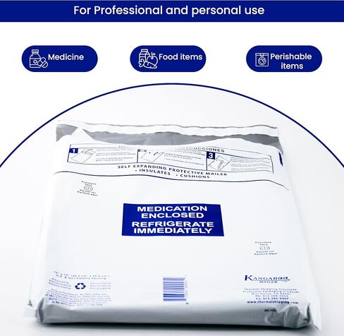Insulated Mailers for Cold Shipping - Kangaroo Expanding Mailer - 14" x 18" x 1 3/8" - Bulk 24 Count - Insulated Sealed Clasp Envelopes for Medicine, Food, Perishables in Saudi Arabia