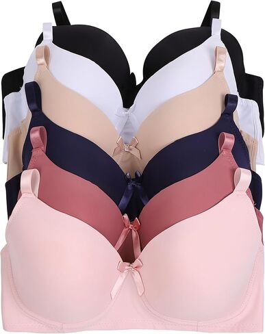 Viola's Secret 6 Pack of Color Print T-Shirt Bras B Cup C Cup and D Cup in Kuwait