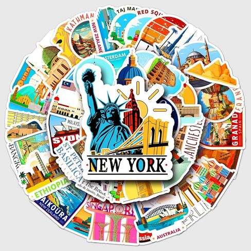 51 قطعة من ملصقات خريطة الولايات المتحدة، ملصقات فينيل مقاومة للماء للسفر في الولايات المتحدة الأمريكية لزجاجات المياه والكمبيوتر المحمول ودفتر قصاصات الهاتف، وهدايا ملصقات الخريطة للأطفال والمراهقين والبالغين in Kuwait