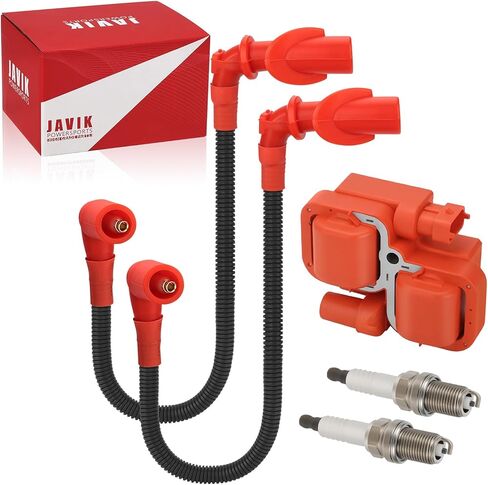 JAVIK Ignition Coil Spark Plug & Wire Cap For Polaris Ranger 700 800 2007-2010 Sportsman 800 700 2004-2014 O.E.M# 4010425 3021671 4011365 in Saudi Arabia