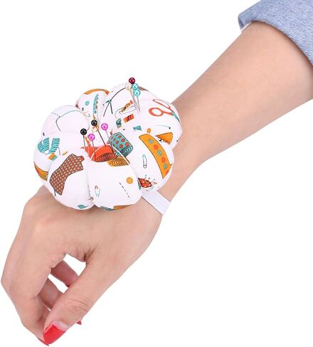 Pumpkin Fabric Sewing Needles Pin Cushion with Elastic Wrist Belt for DIY Craft Work (Number 2) in Saudi Arabia