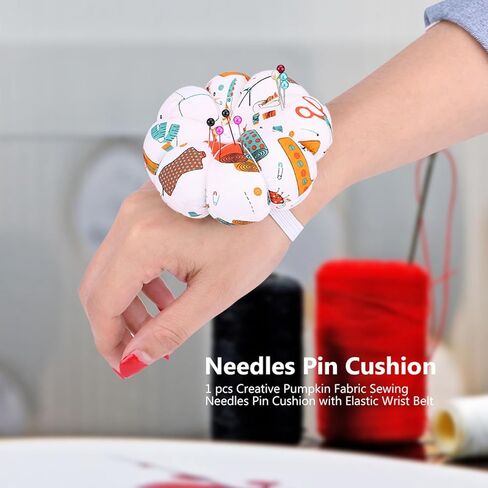 Pumpkin Fabric Sewing Needles Pin Cushion with Elastic Wrist Belt for DIY Craft Work (Number 2) in Saudi Arabia