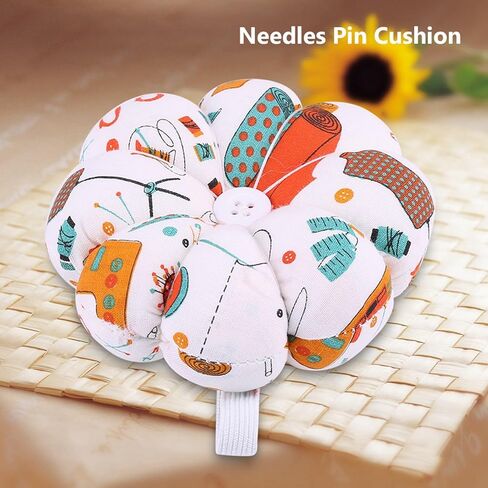 Pumpkin Fabric Sewing Needles Pin Cushion with Elastic Wrist Belt for DIY Craft Work (Number 2) in Saudi Arabia