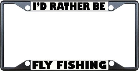Fastasticdeals I'd Rather Be Fly Fishing License Plate Frame Tag Holder Cover in Saudi Arabia