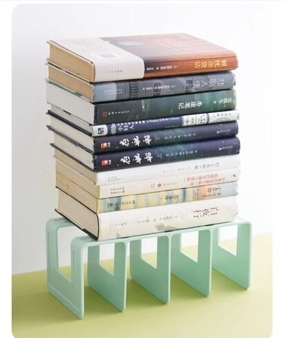 حامل الكتب المكتبي لتخزين الكتب الفنية ولوحة تقسيم الكتب ورف المكتب الشفاف من الأكريليك مجلد كتب (أزرق) in Saudi Arabia
