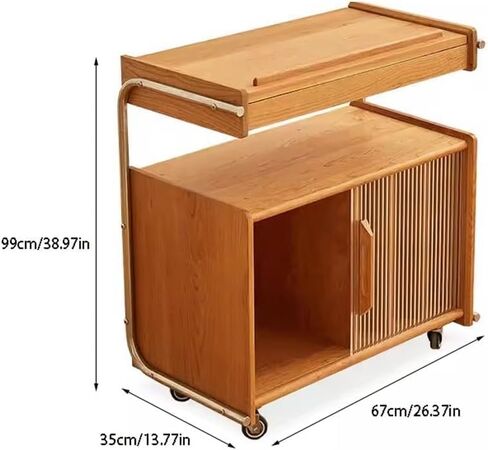 Cherry Wood Bookshelf, Solid Wood Side Cabinet, Small Bookshelf Side Table, Simple Log Bookshelves for Living Room, Bedroom, Office, or Corner Space – Large Storage, Easy Assembly in Saudi Arabia