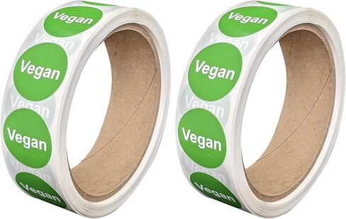 Vegan Food Labeling Stickers, 1 Inch Round [500 Labels per Roll] in Saudi Arabia