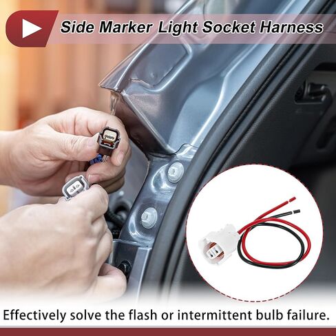 2 Set Side Marker Light Socket Wiring for Toyota Camry 2006-2011 No.90980-11156 Lamp Bulb Pigtail Connector Harness 4 Pcs Heat Shrink Terminal in Saudi Arabia