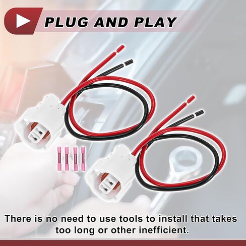 2 Set Side Marker Light Socket Wiring for Toyota Camry 2006-2011 No.90980-11156 Lamp Bulb Pigtail Connector Harness 4 Pcs Heat Shrink Terminal in Saudi Arabia