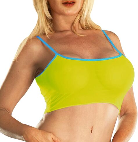 SHERRYLO Sheer Tank Tops for Women See Through Stretch Crop Top Summer Sleeveless Strap Mesh Cami Top in Kuwait