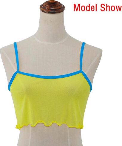 SHERRYLO Sheer Tank Tops for Women See Through Stretch Crop Top Summer Sleeveless Strap Mesh Cami Top in Kuwait
