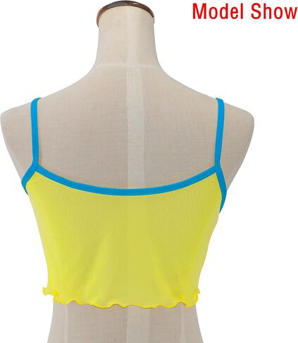 SHERRYLO Sheer Tank Tops for Women See Through Stretch Crop Top Summer Sleeveless Strap Mesh Cami Top in Kuwait