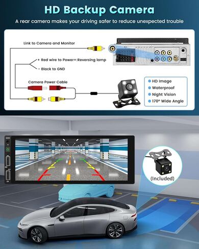 راديو سيارة ستيريو بشاشة لمس 6.9 بوصات من Apple Carplay مع بلوتوث 5.0 يدعم Android Auto Mirror Link FM EQ SWC، مستقبل صوت السيارة مع USB/SWC/MIC/TF/AUX-in in Kuwait
