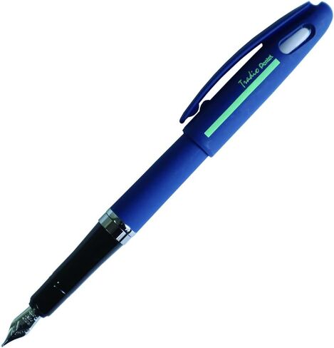 Pentel Tradio TRF99A-C, Sport Chic Range Fountain Pen Matte Black Body, Blue Refillable Ink midnight blue in Saudi Arabia