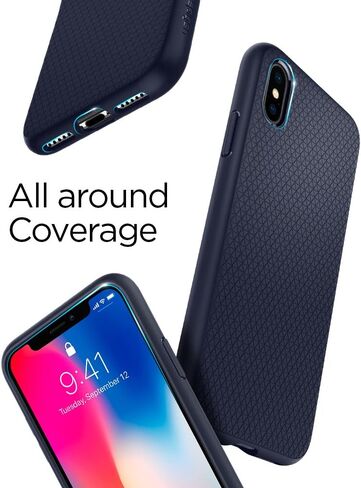 Spigen for iPhone 17 Case, Liquid Air [TPU Covered Camera Control] [No Magnet Ring] [Military-Grade Protection] - Navy Blue in Saudi Arabia
