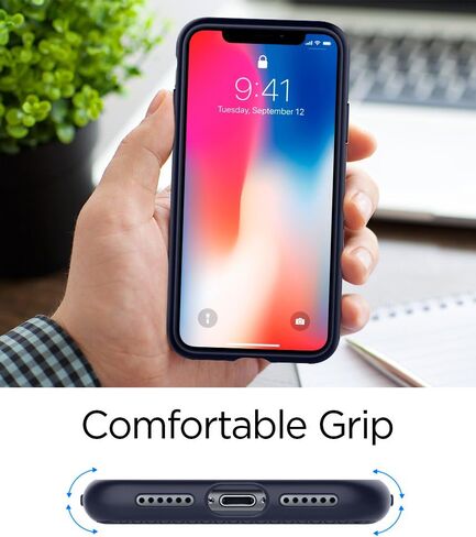 Spigen for iPhone 17 Case, Liquid Air [TPU Covered Camera Control] [No Magnet Ring] [Military-Grade Protection] - Navy Blue in Saudi Arabia