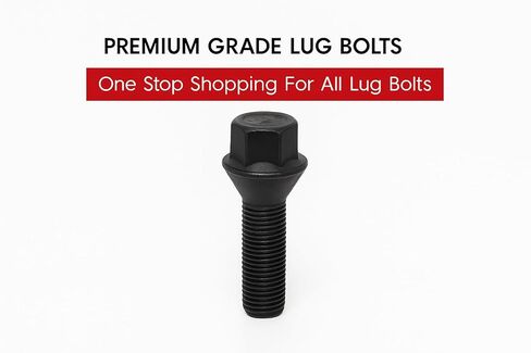 20 Pcs Lug Bolts Conical Bolt 14x1.25 Thread 43mm Shank Black in Saudi Arabia