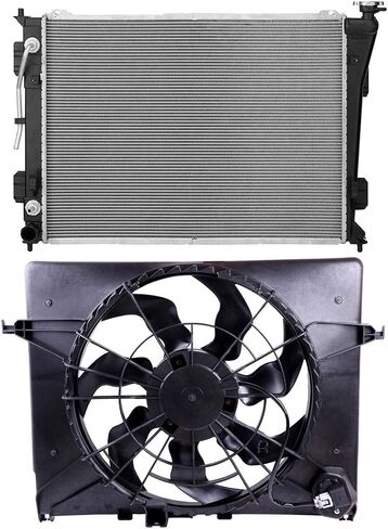 cciyu 621-477 Cooling Fan and 13191 Radiator Replacement for 2011-2012 for Hyundai for Sonata 2.4L 2011-2014 for Kia for Optima 2.4L in Saudi Arabia
