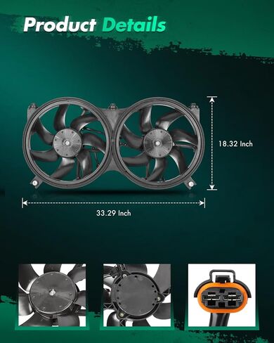 SCITOO Engine Radiator Cooling Fan Assembly Compatible with 2013 for INFINITI for JX35 3.5L 2014-2019 for INFINITI for QX60 2.5L 2014-2019 for INFINITI for QX60 3.5L;Replace 621-586 in Saudi Arabia