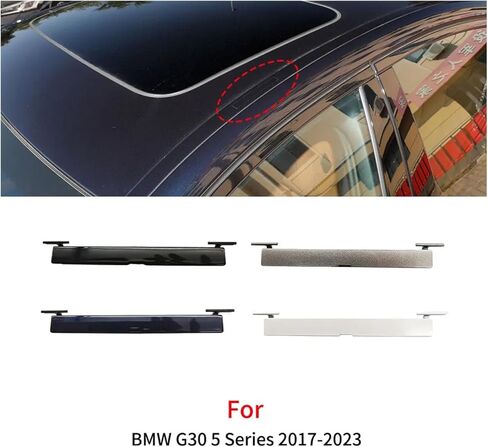 Car Left Side Roof Rail Molding Trim Roof Luggage Rack Cover Plate ，Compatible for BMW G30 F90 5 Series 520 528 530 535i M5 2017-2023(Black) in Kuwait