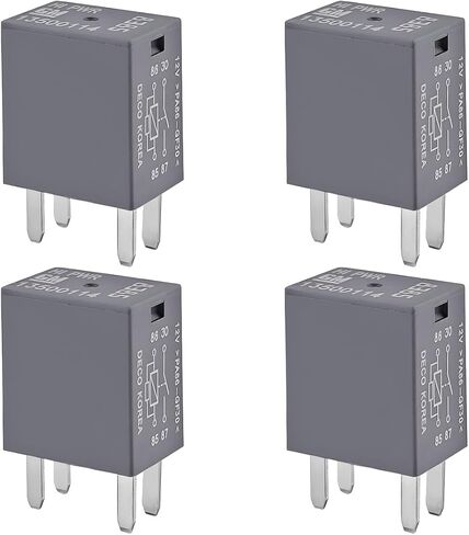 4 قطع مرحل تكييف هواء السيارة، OEM #13500114 12VDC 20A مرحلات بدء تشغيل التيار المتردد للمركبة، 4 دبابيس توصيل سريع لتكييف هواء السيارات صندوق صمامات مرحلات المروحة، ملاءمة عالمية in Kuwait