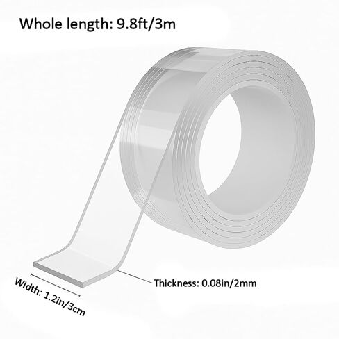Double-Sided Heavy Duty Clear Mounting Tape, Nano Tape (9.8FT) in Saudi Arabia