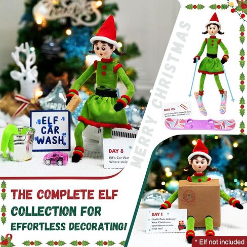 مجموعة Thalassynix Elf Kit ملحقات الأنشطة لعيد الميلاد 24 يومًا الدعائم اليومية التفاعلية من Elf of 2025 مجموعات هدايا وأفكار مفاجئة لمجموعات صندوق تسليم عيد الميلاد (Elf غير متضمنة) in Kuwait
