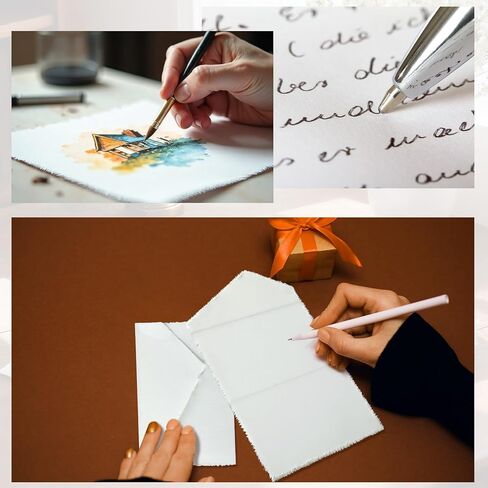 30 Pcs White Deckle Edge All in One Card Envelopes 4 x 6 Handmade White Deckle Edge Envelope for Announcements Wedding Invitations Save the Dates Engagement Announcement Greeting Card in Saudi Arabia