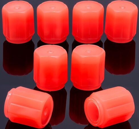 8PCS Fluorescent Tire Valve Stem Caps - Glow in The Dark Tire Valve Caps, Luminous Car Tire Air Cap Universal Fit for Cars, Trucks, Motorcycles, Bikes & Bicycles (Red) in Saudi Arabia