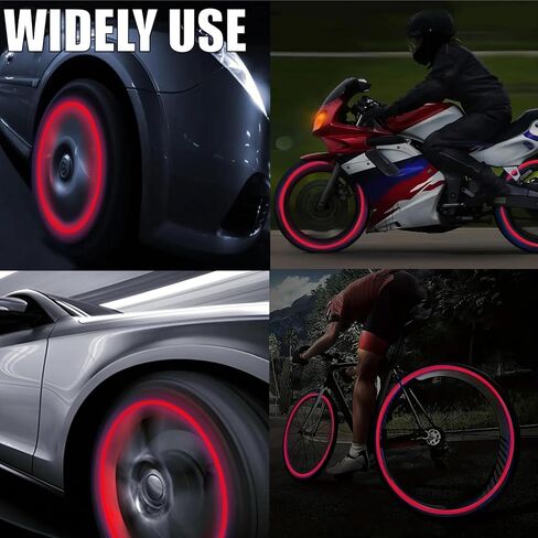 8PCS Fluorescent Tire Valve Stem Caps - Glow in The Dark Tire Valve Caps, Luminous Car Tire Air Cap Universal Fit for Cars, Trucks, Motorcycles, Bikes & Bicycles (Red) in Saudi Arabia