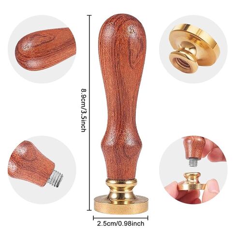 Fern Leaves Wax Seal Stamp Embossed Stamp Sealing Removable 1" Brass Wax Seal Stamp Head with Wooden Handle Sealing Wax for Birthdays Invitations Greeting Card Party Envelopes Craft in Saudi Arabia