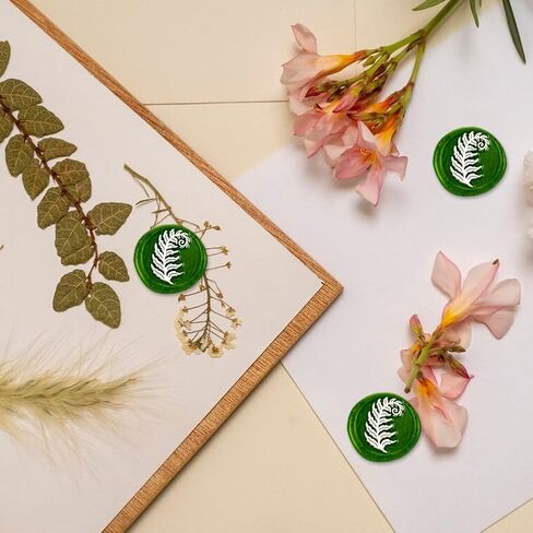 Fern Leaves Wax Seal Stamp Embossed Stamp Sealing Removable 1" Brass Wax Seal Stamp Head with Wooden Handle Sealing Wax for Birthdays Invitations Greeting Card Party Envelopes Craft in Saudi Arabia