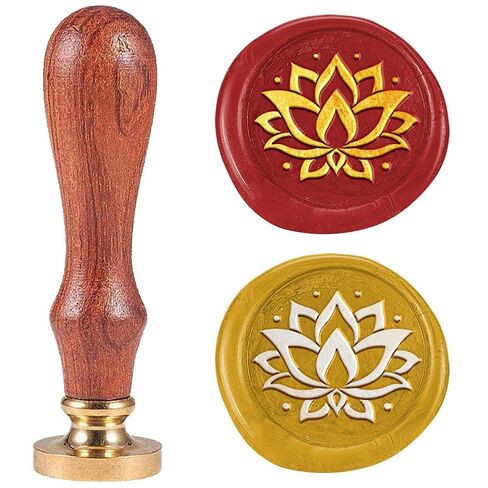 Fern Leaves Wax Seal Stamp Embossed Stamp Sealing Removable 1" Brass Wax Seal Stamp Head with Wooden Handle Sealing Wax for Birthdays Invitations Greeting Card Party Envelopes Craft in Saudi Arabia