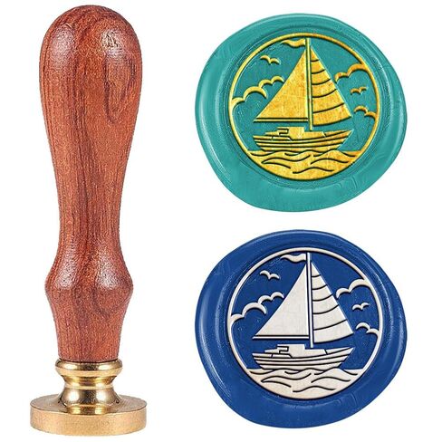 Fern Leaves Wax Seal Stamp Embossed Stamp Sealing Removable 1" Brass Wax Seal Stamp Head with Wooden Handle Sealing Wax for Birthdays Invitations Greeting Card Party Envelopes Craft in Saudi Arabia