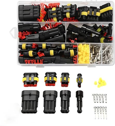 352PCS Waterproof Car Electrical Connector Terminals Kit, Automotive 1/2/3/4 Pin Male & Female Connectors, Quick Disconnect Vehicle Wire Harness Connector Plug Part for Car, Boat, Motorcycle in Saudi Arabia