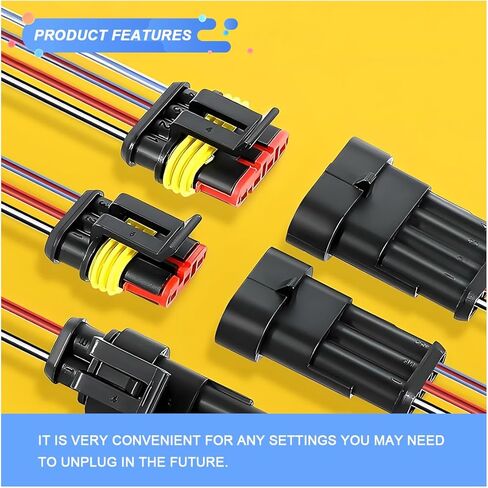 352PCS Waterproof Car Electrical Connector Terminals Kit, Automotive 1/2/3/4 Pin Male & Female Connectors, Quick Disconnect Vehicle Wire Harness Connector Plug Part for Car, Boat, Motorcycle in Saudi Arabia