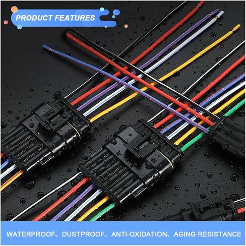 352PCS Waterproof Car Electrical Connector Terminals Kit, Automotive 1/2/3/4 Pin Male & Female Connectors, Quick Disconnect Vehicle Wire Harness Connector Plug Part for Car, Boat, Motorcycle in Saudi Arabia