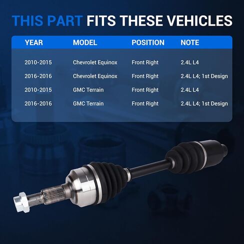 Autoround 661517 Front CV Axle Shaft Assembly Compatible with Chevy Equinox & GMC Terrain 2010-2016 L4 2.4L, Right Passenger Side in Saudi Arabia