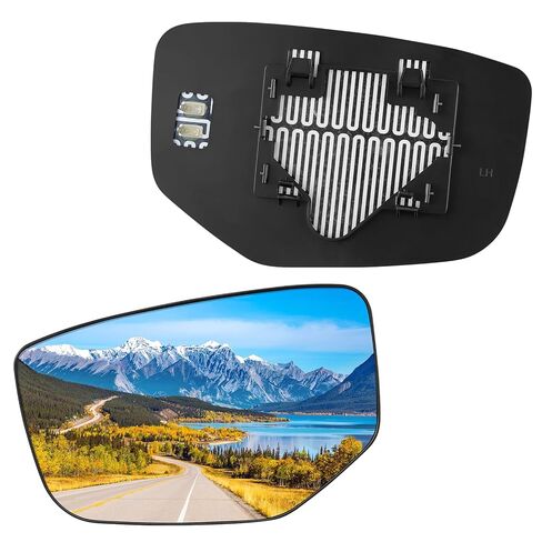 BDFHYK Passenger Right Side Heated Mirror Glass Compatible with 2016-2021 Honda Civic Side View Exterior Mirror with Backing Plate, Replaces HO1321283 76203TBAC01 (Right) in Saudi Arabia