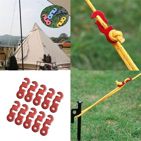 Guyline Tensioner 120pcs Outdoor Camping Tent Rope Buckles Guyline Cord Adjuster Tensioner for Camping(Red) in Saudi Arabia