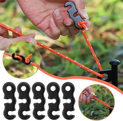 Guyline Tensioner 50 PCS Aluminum Alloy S-Type Camping Tent Cord Rope Buckle for Outdoor Tent Camping(Red) in Saudi Arabia