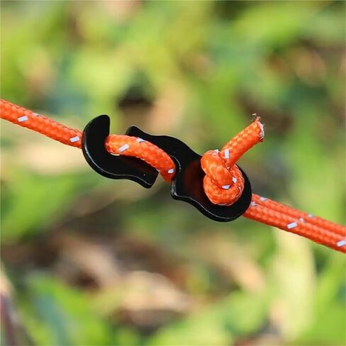 Guyline Tensioner 50 PCS Aluminum Alloy S-Type Camping Tent Cord Rope Buckle for Outdoor Tent Camping(Red) in Saudi Arabia